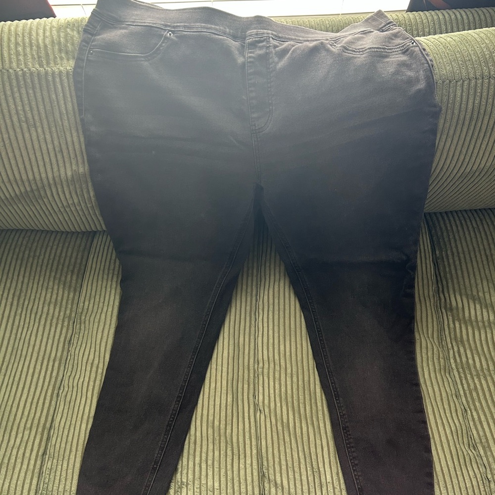 Terra & Sky Charcoal pull on skinny jeans- 1X